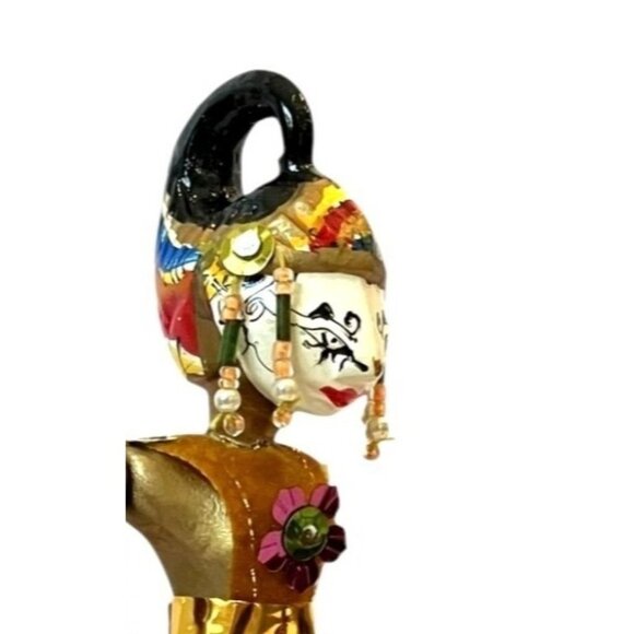 VTG Indonesian Cupumanik Handmade WAYANG GOLEK Wood PUPPET/Doll on Stand -Shinta - Picture 11 of 14